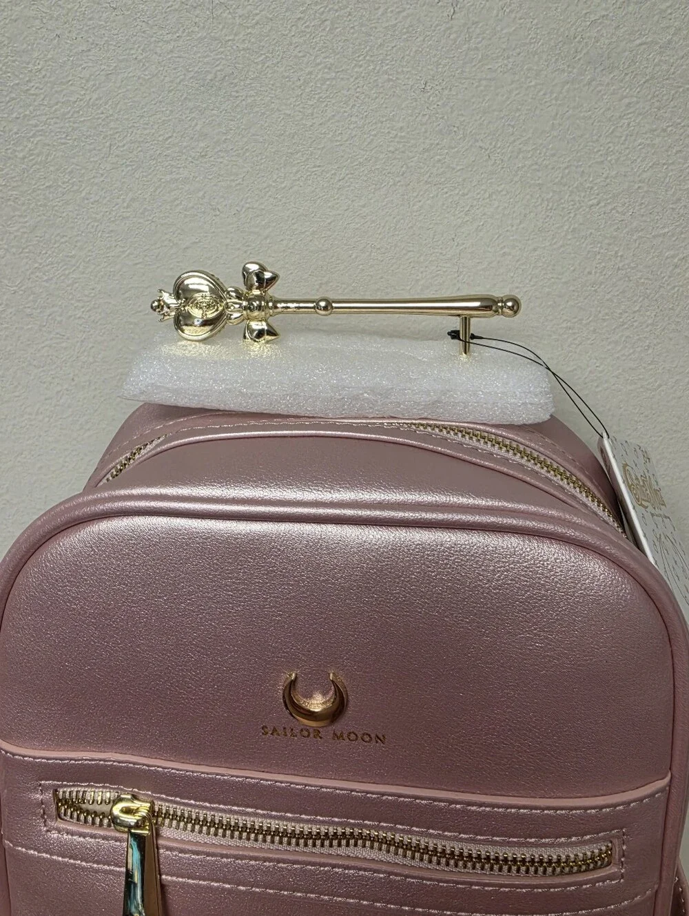 Loungefly Sailor Moon Spiral Heart Moon Rod Mini Backpack Pink Gold